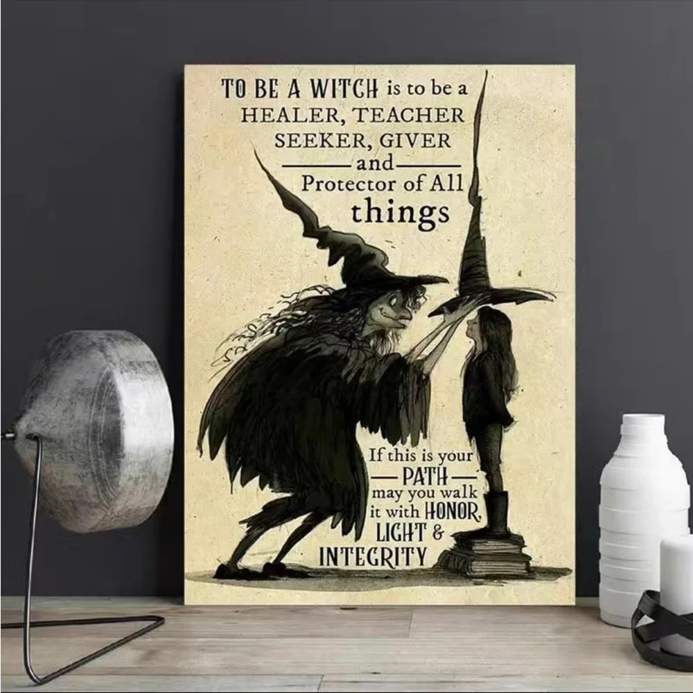 To Be a Witch: Canvas Print Wall Art Print! (No Frame)‎ 8.3”x11.8” inch 21x30cm